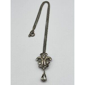 Estate Karu Rhinestone Vintage Pendant Necklace